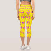 Leggings Capri Visages Aliens roses (Verso)