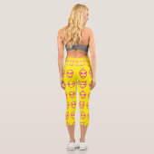 Leggings Capri Visages Aliens roses (Verso)