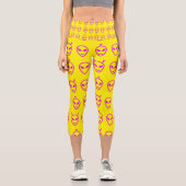 Leggings Capri Visages Aliens roses (Recto)