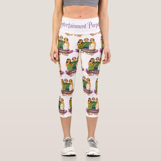 Leggings Capri Visages de dessin animé (Recto)