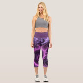 Leggings Capri Vivid Cool Abstrait rose violet Fractal Art Spiral (Recto)