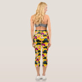 Leggings Capri Voitures de caricature jaune (Verso)