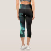 Leggings Capri Vol de libellule verte lumineuse (Verso)