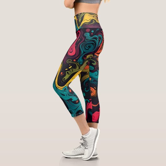 Leggings Capri Volant psychédélique (Gauche)