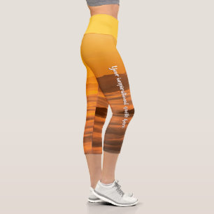 Leggings Capri Votre soleil de texte personnalisé au-dessus du pa