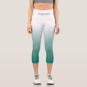 Leggings Capri Votre Texte Ou Nom Turquoise Blue Green Womens Mod (Recto)