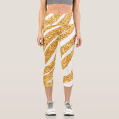 Leggings Capri Wave Sea Gold Parties scintillant Boho Popular Col (Recto)