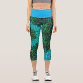 Leggings Capri Weaver Mandala bleu et vert (Recto)