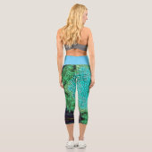 Leggings Capri Weaver Mandala bleu et vert (Verso)