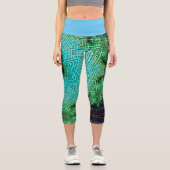 Leggings Capri Weaver Mandala bleu et vert (Recto)