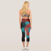 Leggings Capri Weaver Mandala rouge et bleu (Verso)