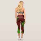 Leggings Capri Weaver Mandala rouge et vert (Verso)