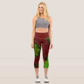 Leggings Capri Weaver Mandala rouge et vert (Recto)