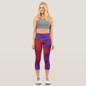 Leggings Capri Weaver Mandala rouge et violet (Recto)