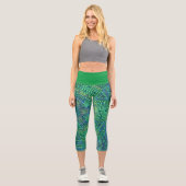 Leggings Capri Weaver Mandala Vert et Bleu (Recto)