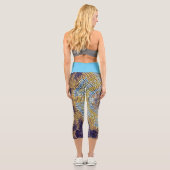 Leggings Capri Weer Mandala bleu et jaune (Verso)