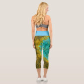 Leggings Capri Weer Mandala bleu et jaune (Verso)