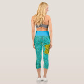 Leggings Capri Weer Mandala bleu et jaune (Verso)