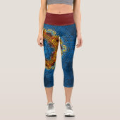 Leggings Capri Weer Mandala bleu jaune et rouge (Recto)