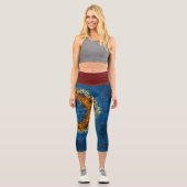 Leggings Capri Weer Mandala bleu jaune et rouge (Recto)