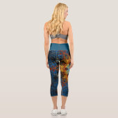 Leggings Capri Weer Mandala bleu jaune et rouge (Verso)
