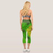 Leggings Capri Weer Mandala jaune et vert (Verso)
