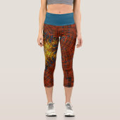 Leggings Capri Weer Mandala orange jaune et bleu (Recto)
