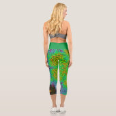 Leggings Capri Weer Mandala Orange Vert et Bleu (Verso)