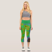 Leggings Capri Weer Mandala Orange Vert et Bleu (Recto)