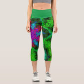 Leggings Capri Weer Mandala rose bleu et vert (Recto)