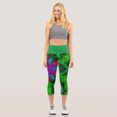 Leggings Capri Weer Mandala rose bleu et vert (Recto)