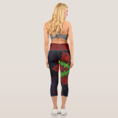 Leggings Capri Weer Mandala Rouge Vert et Bleu (Verso)