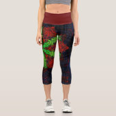 Leggings Capri Weer Mandala Rouge Vert et Bleu (Recto)