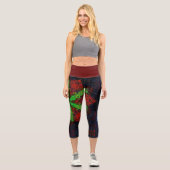 Leggings Capri Weer Mandala Rouge Vert et Bleu (Recto)