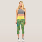 Leggings Capri Weer Mandala vert jaune et bleu (Recto)