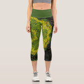 Leggings Capri Weer Mandala vert jaune et noir (Recto)