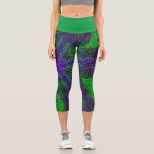 Leggings Capri Weer Mandala vert violet et bleu (Recto)
