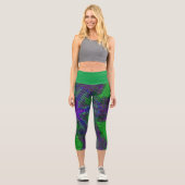Leggings Capri Weer Mandala vert violet et bleu (Recto)