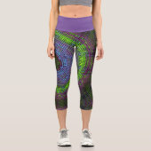 Leggings Capri Weer Mandala vert violet et bleu (Recto)