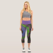 Leggings Capri Weer Mandala vert violet et bleu (Recto)