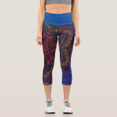 Leggings Capri Weer Mandala violet jaune rouge et bleu (Recto)