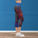 Leggings Capri Weer Mandala violet jaune rouge et bleu<br><div class="desc">Ce mandala funky est décoré de violet,  jaune,  rouge et bleu dans un style de tissage en panier. Des visuels psychédéliques pour l'hippie moderne ou toute personne qui aime les couleurs super.</div>
