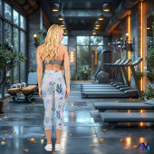 Leggings Capri Whispers florale : Motif botanique pastel délicieu