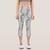 Leggings Capri White Marble Texture with Cracked Gold Veins (Recto)