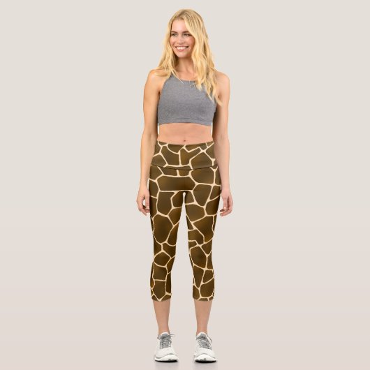 Leggings Capri Wild Safari Natural Giraffe Imprimer (Recto)