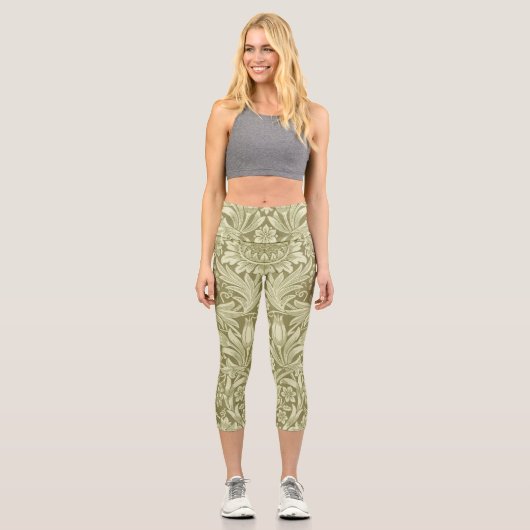 Leggings Capri William Morris Fleur verte tournesol (Recto)