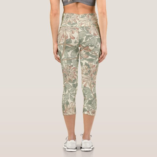 Leggings Capri William Morris Honeysuckle Vert Floral (Verso)