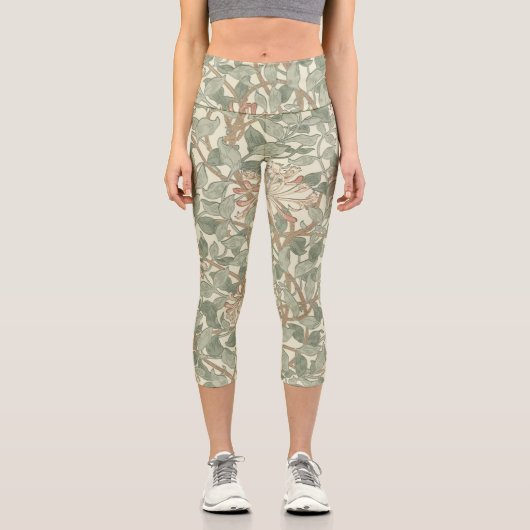 Leggings Capri William Morris Honeysuckle Vert Floral (Recto)