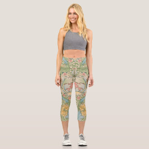 Leggings Capri William Morris Myrtle Fleur Floral Botanique
