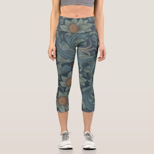 Leggings Capri William Morris Orchard Art Motif (Recto)